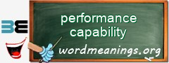 WordMeaning blackboard for performance capability